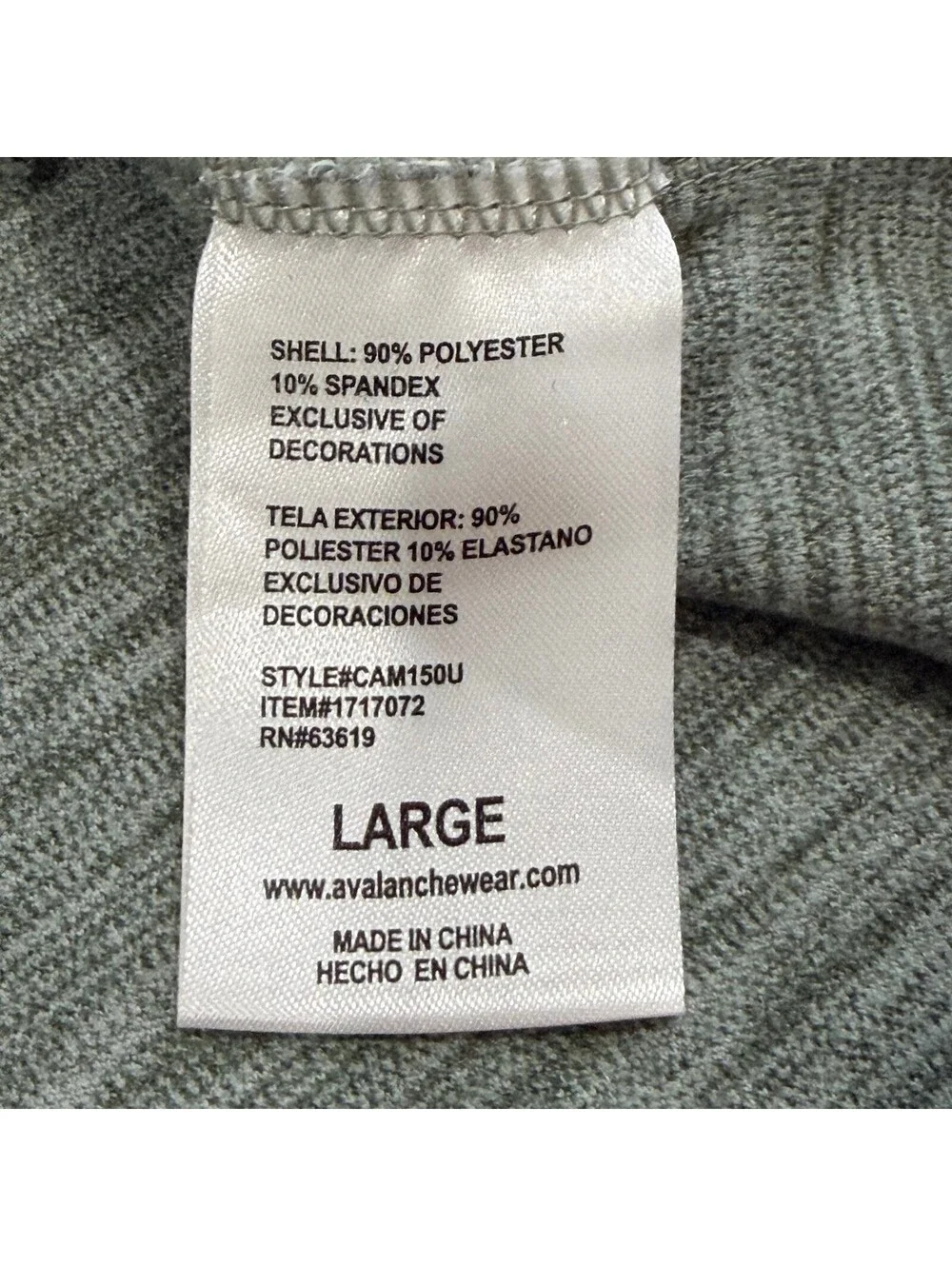 Avalanche Outdoor Supply Men L Gray Green Quarter Zip Pullover CAM150U